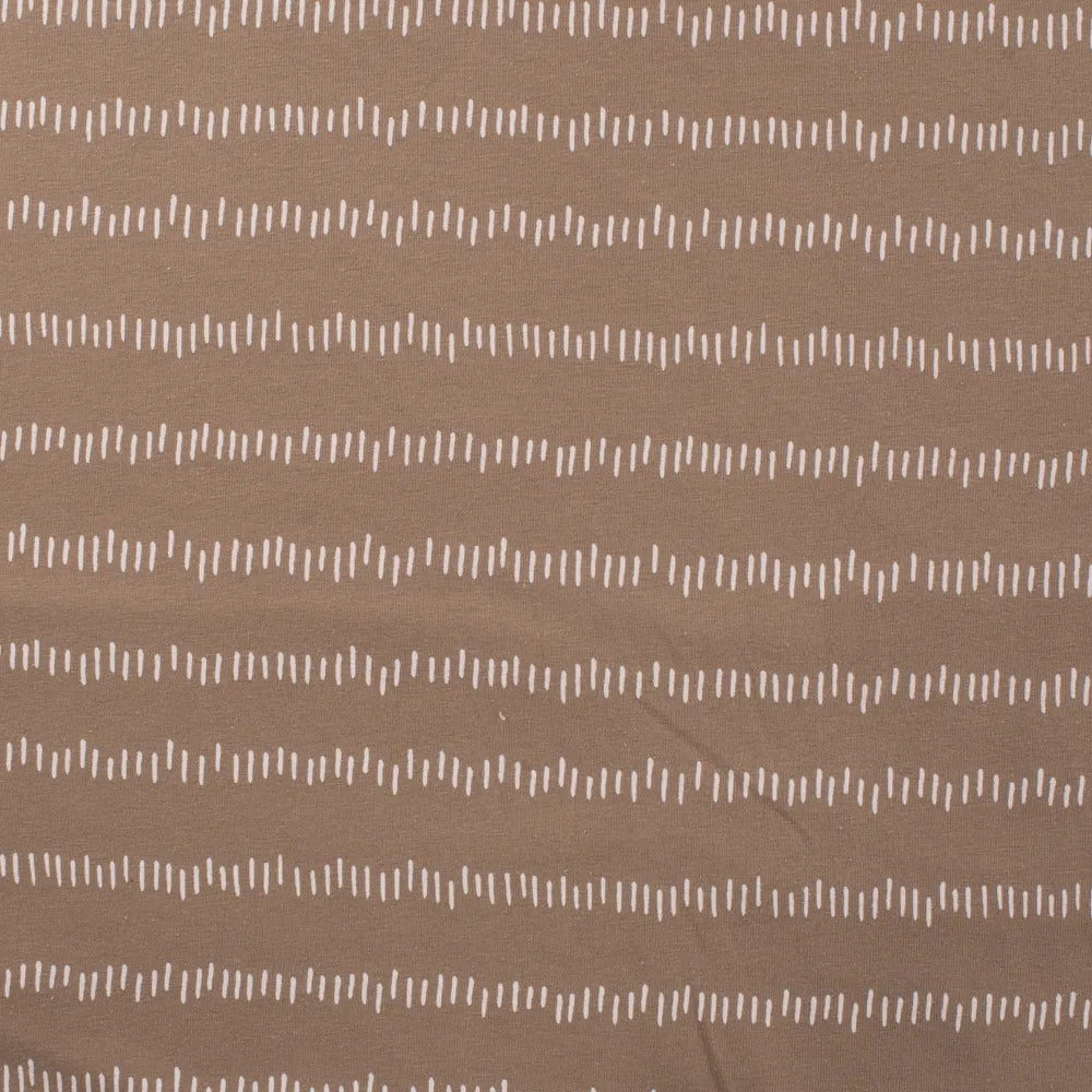 COUPON 1M20 JERSEY  DE COTON STRIPES TAUPE