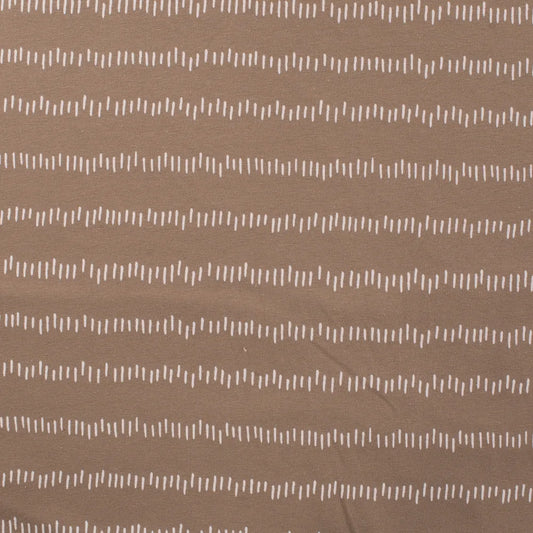 COUPON 1M20 JERSEY  DE COTON STRIPES TAUPE