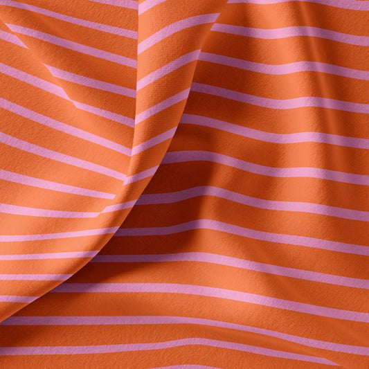 JERSEY  DE COTON MARINIÈRE TANGERINE/BONBON