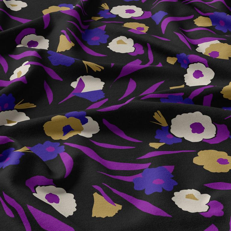 VISCOSE GEOIA NOIR / VIOLET