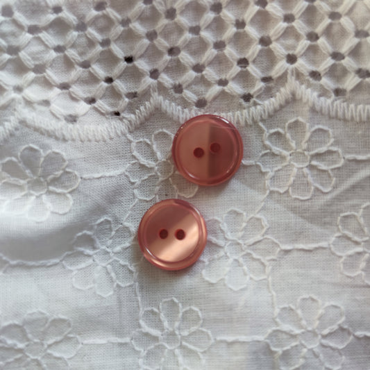 Bouton plastique rose 14mm